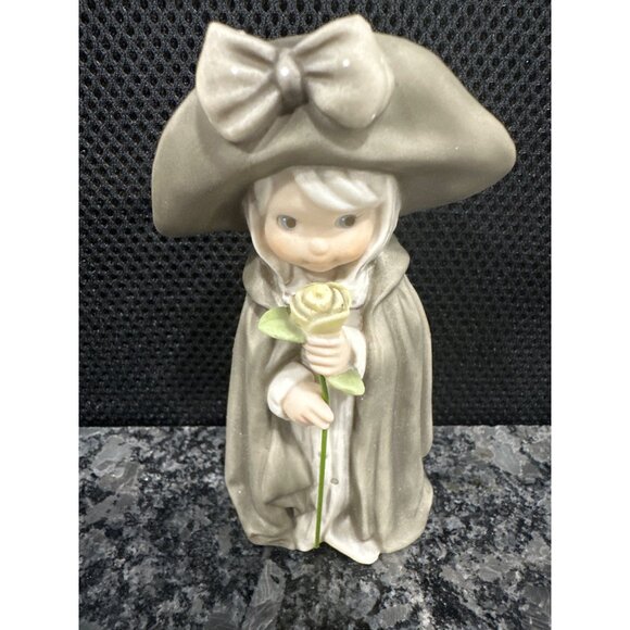 Kim Anderson "A Long Stem Rose" 1998 Enesco Collectible Porcelain Girl Holding F - Picture 5 of 8